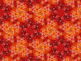 buntes rotes Feuer Kaleidoskop Hintergrund abstrakte Blume und symmetrisches Muster foto