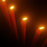 brennende Kerze Draufsicht 3D-Rendering foto
