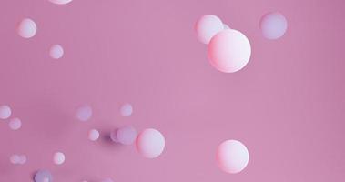 Der abstrakte Hintergrund verwendet ein weiches rosa Ballmuster, das sporadisch verstreut ist, 3D-Rendering und Größe 4k foto
