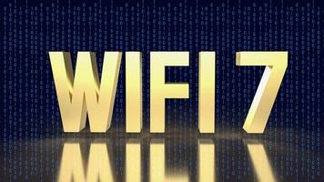 das goldene wifi 7 für technologie- oder internetkonzept 3d-rendering foto