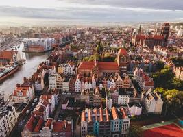 Luftaufnahme der polnischen Stadt Danzig foto
