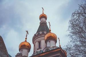 die russische kirche sveti nikolay mirlikiiski in sofia, bulgarien foto