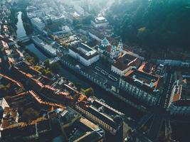 Drohnenansichten der slowenischen Hauptstadt Ljubljana foto