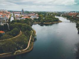 stadsgraven und christianshavn in kopenhagen, dänemark per drohne foto