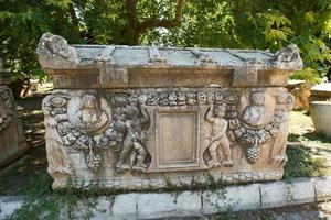 Sarkophag in der antiken Stadt Aphrodisias in Aydin, Türkei foto