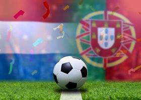 fußballpokalwettbewerb zwischen den nationalen niederlanden und dem nationalen portugiesisch. foto