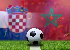 fußballpokalwettbewerb zwischen dem nationalen kroatien und dem nationalen marokko. foto