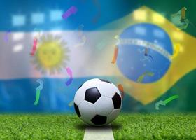 Fußballpokalwettbewerb zwischen der argentinischen und der brasilianischen Nationalmannschaft. foto
