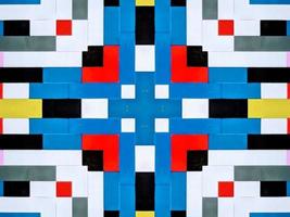 ein bunter Backstein-Kaleidoskop-Hintergrund. symmetrisches abstraktes und ästhetisches Muster foto