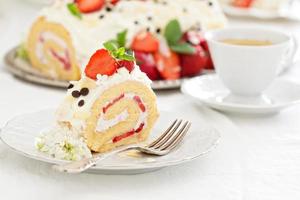 Erdbeer-Sahne-Kuchen foto