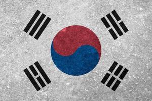 Textur der koreanischen Flagge als Hintergrund foto