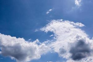 sommerschönheit blaue gradientenwolken mit klaren wolken im sonnenschein ruhiges helles winterwetter helle türkisfarbene landschaft tagsüber, bewegungsunschärfe, rauschen und gewinn. foto