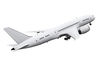 Flugzeug isoliert auf weißem Hintergrund. 3D-Darstellung. foto