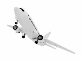 Flugzeug isoliert auf weißem Hintergrund. 3D-Darstellung. foto
