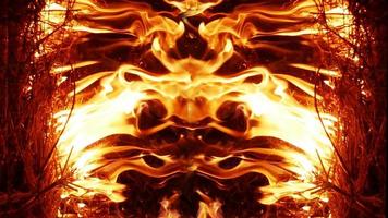 eine schöne Flamme geformt wie vorgestellt. wie aus der Hölle, zeigt eine gefährliche und feurige Inbrunst, schwarzer Hintergrund. foto