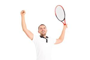 erfolgreicher Tennisspieler foto