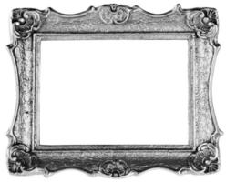 silberner Rahmen auf weißem Hintergrund foto