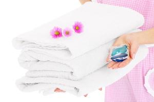 frische saubere Handtücher foto
