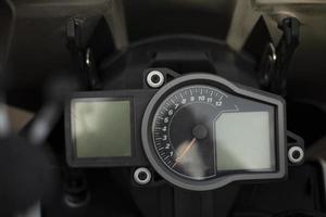 Motorrad Tacho. Werkzeug zur Geschwindigkeitsmessung. Motorraddetails. foto