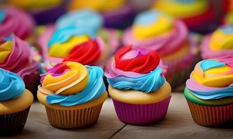 bunte Cupcakes Fotografie foto