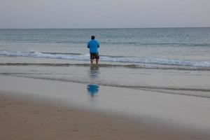 Strandangeln, traditionelles Angeln als Hobby foto