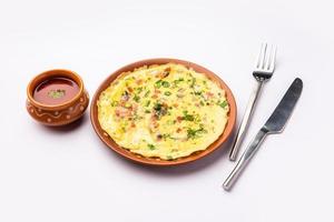 Masala-Omelette nach indischer Art foto