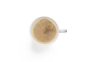 3D-Darstellung Kaffeetasse Draufsicht und Baumquerschnitt foto