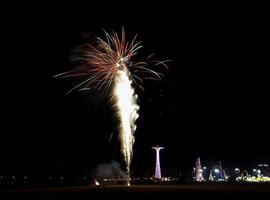 Coney Island Beach Feuerwerk foto