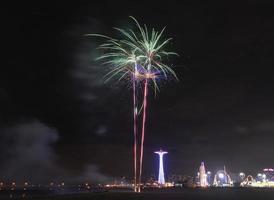 Coney Island Beach Feuerwerk foto