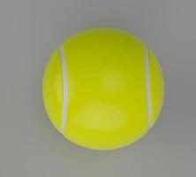 3D-Illustration mit minimalem Tennisball auf weißem Hintergrund. foto