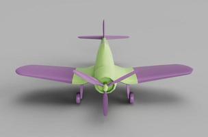 3D-Darstellung, die minimales Korsarenflugzeug auf weißem Hintergrund darstellt. foto