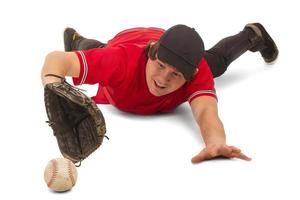 Baseballspieler mit einem Handschuh foto