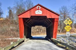 Cooley überdachte Brücke in Pittsford, Vermont foto