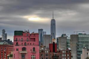 Luftaufnahme der Innenstadt von Manhattan foto