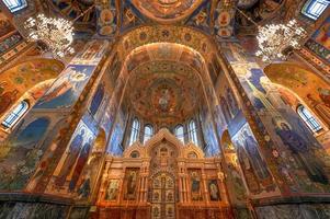 Innenraum der Erlöserkirche auf vergossenem Blut in st. Petersburg, Russland foto