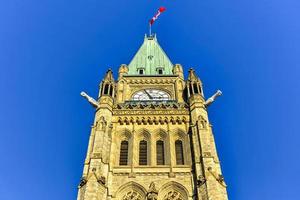 Parliament Hill und das kanadische Parlament in Ottawa, Kanada im Winter. foto