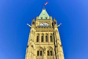 Parliament Hill und das kanadische Parlament in Ottawa, Kanada im Winter. foto