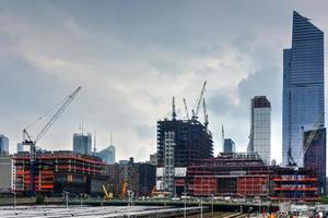 bau in der entwicklung der hudson yards in midtown west, manhattan, new york. foto