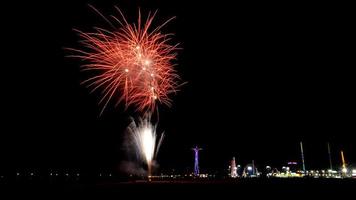 Coney Island Beach Feuerwerk foto