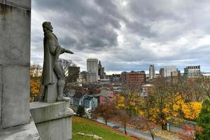 Prospect Terrace Park und die Roger-Williams-Statue in Providence, Rhode Island, USA foto