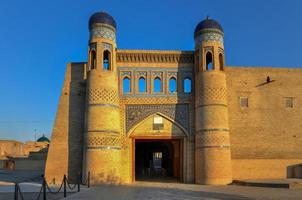 mauer von itchan kala - khiva - provinz xorazm - usbekistan - stadt an der seidenstraße in zentralasien. foto