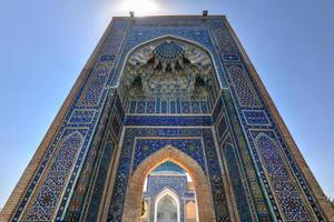 Gur-Emir-Mausoleum von Tamerlan und seiner Familie in Samarkand, Usbekistan. der Gebäudekomplex stammt aus dem 15. Jahrhundert. foto