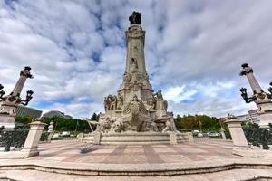 der marquess of pombal-platz in lissabon, portugal. Marquess ist auf der Spitze, mit einem Löwen - Symbol der Macht - an seiner Seite. foto