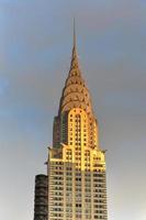 New York - 24. Januar 2016 - Chrysler Building bei Sonnenuntergang, New York City. foto