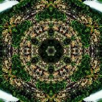 glänzender und hypnotisierender bunter Kaleidoskophintergrund foto