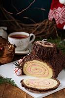 weihnachtlicher Holzkuchen foto