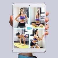 Tablet-PC mit einer Online-Anwendung für Fitness foto