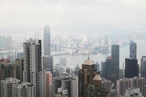 Blick auf die Stadt Hongkong vom Victoria Peak Hill foto
