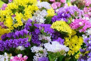abstrakter, sommerlicher Hintergrund mit hellen bunten Blumen. foto