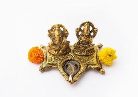 Lakshmi Puja in Diwali ist ein hinduistischer Anlass zur Verehrung von Laxmi, der Göttin des Wohlstands foto